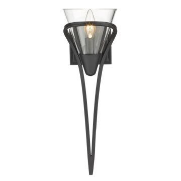 Olympia One Light Wall Sconce in Matte Black by Golden