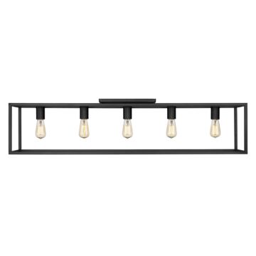 Wesson Five Light Flush Mount in Matte Black by Golden