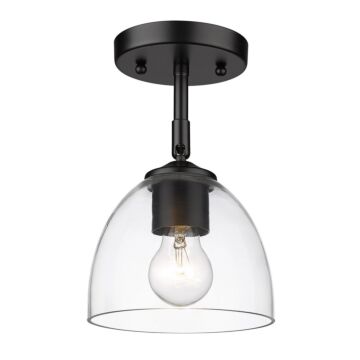 Roxie One Light Semi Flush Mount in Matte Black by Golden