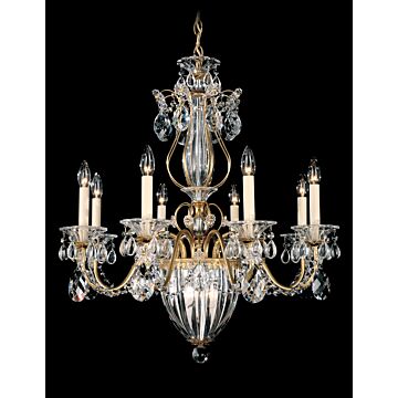 Bagatelle 11 Light Chandelier in Antique Silver by Schonbek