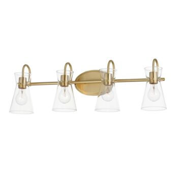 Ava Four Light Bath Vanity in Natural Aged Brass by Maxim