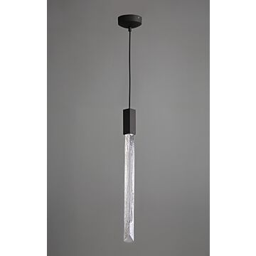 Alpine One Light Pendant in Black With Clear And Black Jade Blown Glass by Avenue Lighting