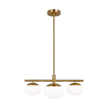 Lune Three Light Semi Flush Mount in Burnished Brass by Visual Comfort Studio