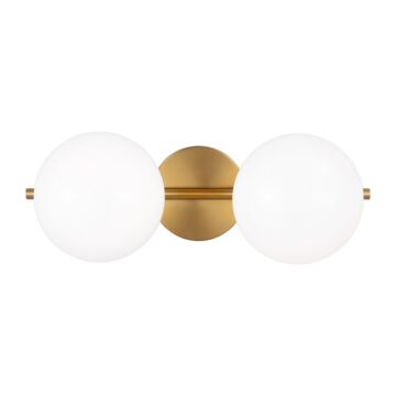 Lune Two Light Vanity in Burnished Brass by Visual Comfort Studio