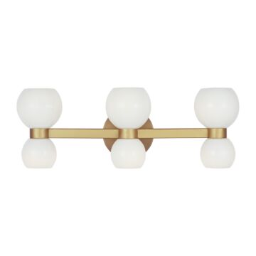 Londyn Six Light Vanity in Burnished Brass by Visual Comfort Studio