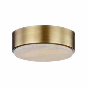 Blanco LED Flush Mount in Vintage Brass Alabaster by Alora