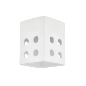 Tatum 1-Light Flush Mount in Aged Brass with Ceramic Raw Matte White