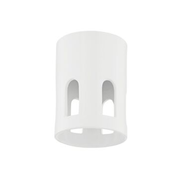 Tatum 1-Light Flush Mount in Aged Brass with Ceramic Raw Matte White