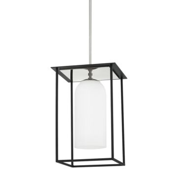 Teres Pendant in Polished Nickel Textured Black by Mitzi