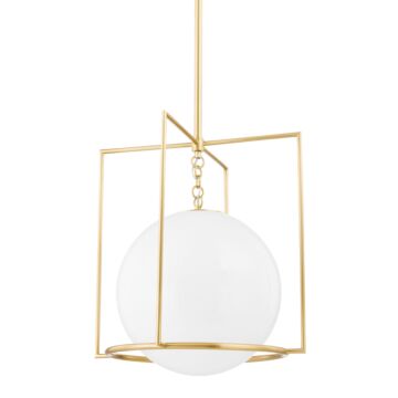 Frankie One Light Pendant in Aged Brass by Mitzi