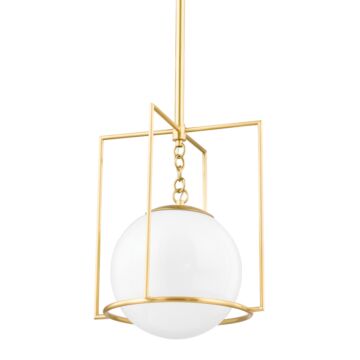 Frankie One Light Pendant in Aged Brass by Mitzi