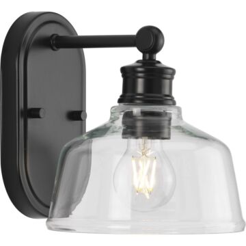 Singleton 1-Light Bathroom Vanity Light in Matte Black