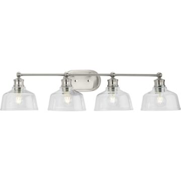Singleton 4-Light Bathroom Vanity Light in Brushed Nickel