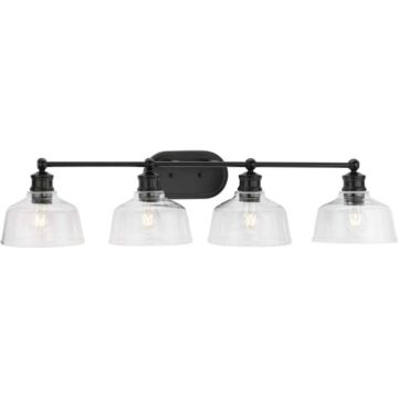 Singleton 4-Light Bathroom Vanity Light in Matte Black