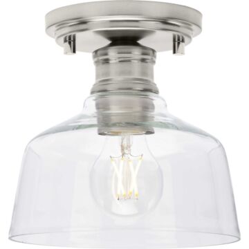 Singleton 1-Light Semi-Flush Mount in Brushed Nickel