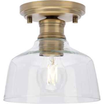 Singleton 1-Light Semi-Flush Mount in Vintage Brass