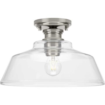Singleton 1-Light Semi-Flush Mount in Brushed Nickel