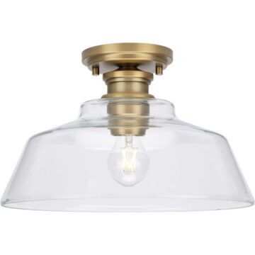Singleton 1-Light Semi-Flush Mount in Vintage Brass