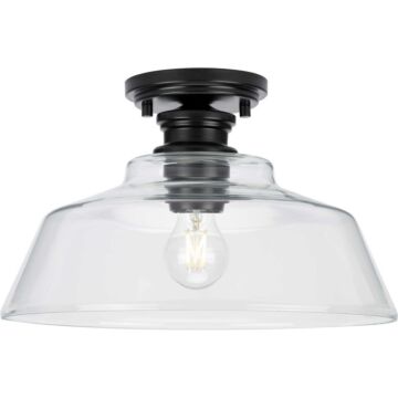 Singleton 1-Light Semi-Flush Mount in Matte Black
