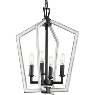 Galloway 4-Light Foyer Pendant in Matte Black