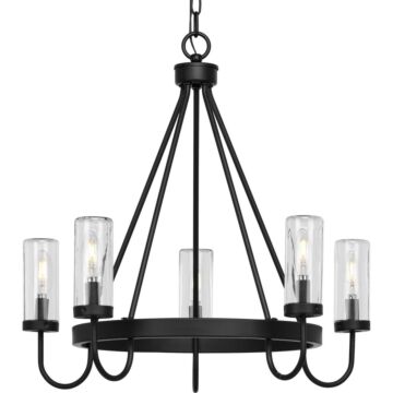 Swansea 5-Light Outdoor Chandelier in Matte Black