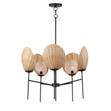 Maldives Five Light Chandelier in Black by Maxim