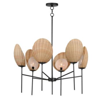 Maldives Six Light Chandelier in Black by Maxim