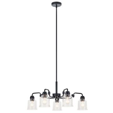 Aivian Five Light Chandelier in Black by Kichler