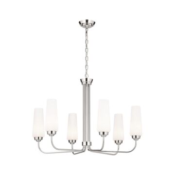 Truby Six Light Chandelier in Polished Nickel by Kichler