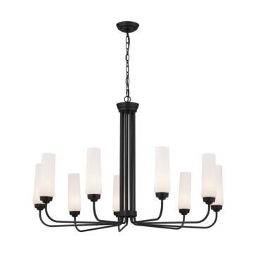 Truby Nine Light Chandelier in Black by Kichler