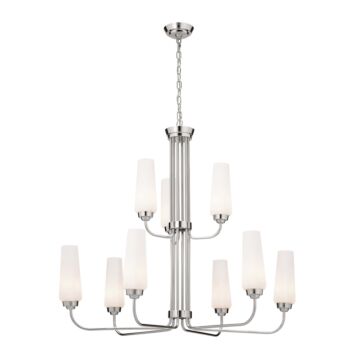 Truby Nine Light Chandelier in Polished Nickel by Kichler