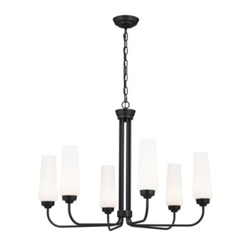 Truby Six Light Chandelier in Black by Kichler