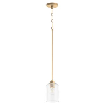 Tribute One Light Pendant in Aged Brass by Quorum International