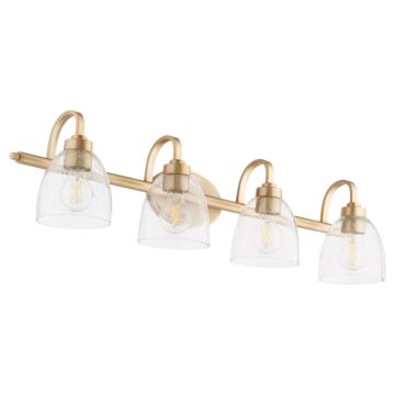 Reyes Four Light Vanity in Aged Brass by Quorum International