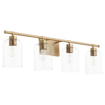 Tribute Four Light Vanity in Aged Brass by Quorum International