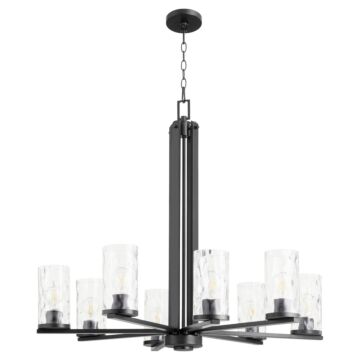 Steinway Eight Light Chandelier in Matte Black by Quorum International