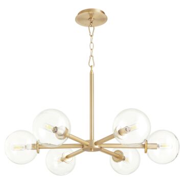Rovi Six Light Chandelier in Aged Brass by Quorum International