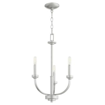 Reyes Three Light Chandelier in Classic Nickel by Quorum International