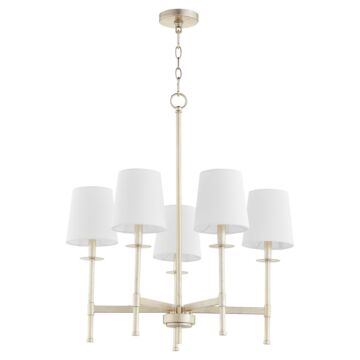Belshaw Five Light Chandelier in Aged Silver Leaf by Quorum International