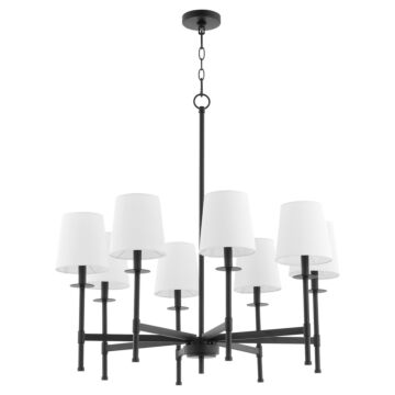 Belshaw Eight Light Chandelier in Matte Black by Quorum International
