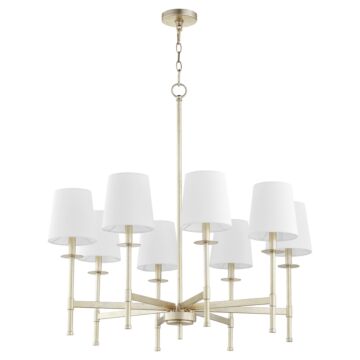 Belshaw Eight Light Chandelier in Aged Silver Leaf by Quorum International