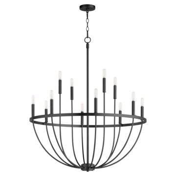 Tribute 12 Light Chandelier in Matte Black by Quorum International