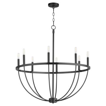 Tribute Eight Light Chandelier in Matte Black by Quorum International