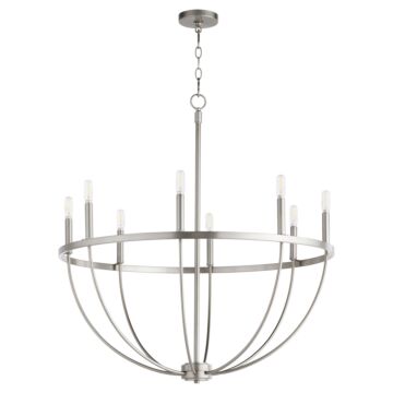 Tribute Eight Light Chandelier in Satin Nickel by Quorum International