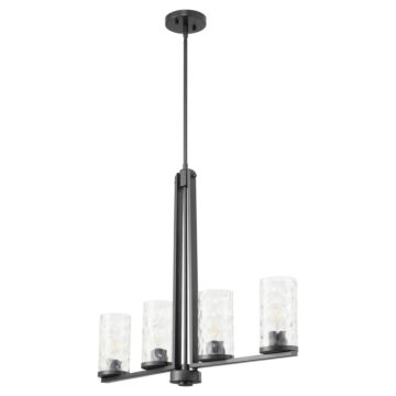 Steinway Four Light Linear Chandelier in Matte Black by Quorum International