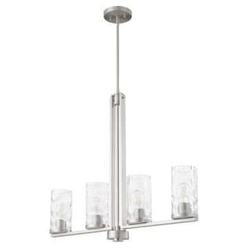 Steinway Four Light Linear Chandelier in Satin Nickel by Quorum International