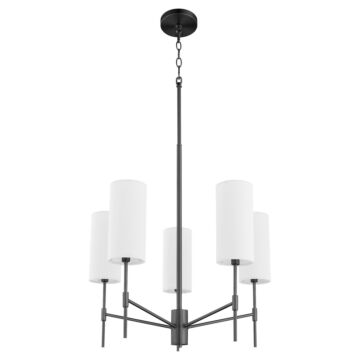 Hamilton Five Light Chandelier in Matte Black by Quorum International