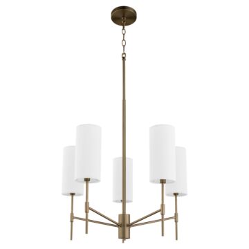 Hamilton Five Light Chandelier in Dark Brass by Quorum International