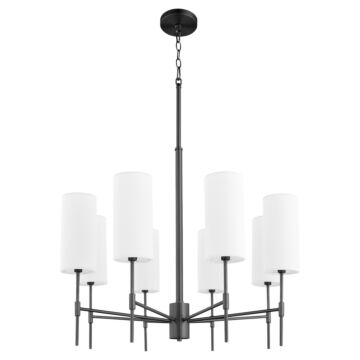 Hamilton Eight Light Chandelier in Matte Black by Quorum International