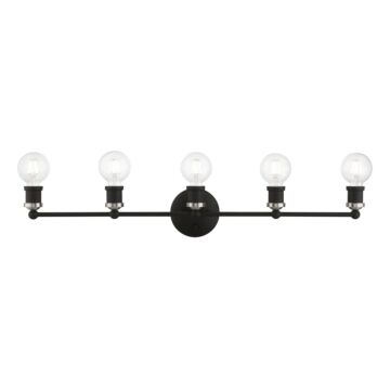 Lansdale 5-Light Bathroom Vanity Sconce in Black w with Brushed Nickel